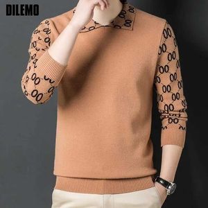 Men's Sweaters Top Luxury New Fashion Brand Knitted Street Clothing Flip Collar Knitted Sweater Mens Design Flat Leisure Jumping Mens Clothing Q240603