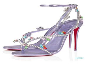 2022Luxury Summer Brands Joli Sandals Shoes Women039S Crystal Strappy PVC Pumps Sexy Stiletto Heels Party Weddin4075122