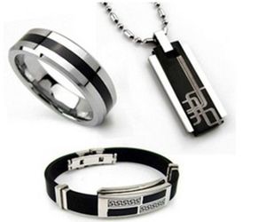 Fashion menS Jewelry SETS necklace bracelet ring set lovers gift3441593