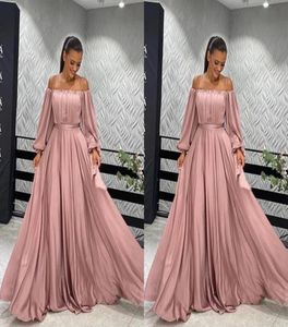 Elegancka zakurzona różowa różowa boho zimne ramię na balu druhny sukienki 2022 Rzekonowane długie wieczór specjalny okazja sukienka koktajlowa Suknia 4484515
