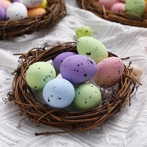 Party Decoration 20Pcs Foam Painted Easter Eggs Bird Pigeon Simulation Artificial DIY Craft Kid ToyGarden Supplies Happy Decor