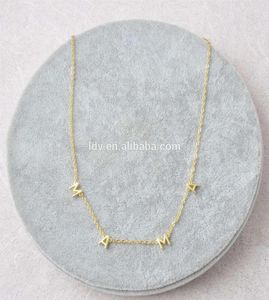 Personalized Customized Name Gold Lnitia Letter Spaced MAMA 925 Sterling Sier Tiny Morther039s Day Necklace298e5857045