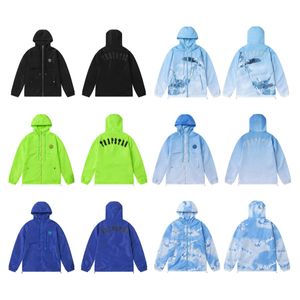 Designer Mens Trapstar Windbreaker Bomber w skórzanych wodoodpornych tkaninach - Haftowane szczegóły dostępne w Black Blue - Veste Homme Irongate Jackets w rozmiarach S -XL