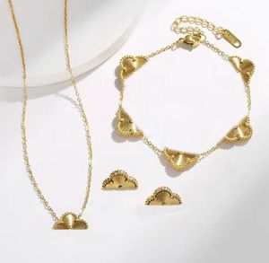 Jóias de designer de moda Conjunto de joias de quatro brincos de trevo de folhas