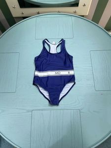 Sommarflickor märke enstycken bikini baddräkt bokstäver tryckta topp barn småbarn baddräkter fasion baby flicka strand badkläder barn simning slitage 1-12 år