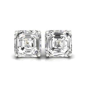 Sgarit Trendy Jewelry 6,5 mm 14k Real Soild Gold 2CT ASS. ASSER CUT MOISSANITE VVS EARRING D Color PassDiamond Tester