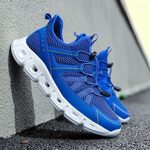 Fitness Shoes Fashion Blue Summer Sneakers for Men Brekking Trekking Tamanho 39-48 Praia ao ar livre Zapatos de serenderismo