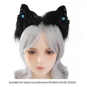 Party Supplies Plush Ear Headbands With Eyebowknot för Animes Theme Sammanträden Halloween Gift Girl