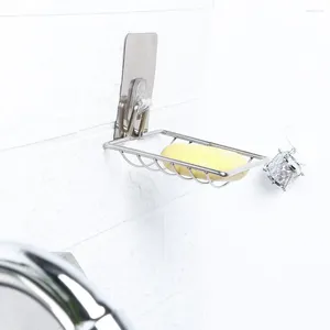 Kitchen Storage Silver Sponge Basket Stainless Steel Wall Drain Rack Shower Tray Bathroom Accessories Soap Holder