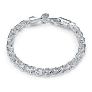 Pulseira de pulseira torcional Pulseira banhada a prata;Novos homens e mulheres de moda de chegada 925 Silver Bracelet SPB070 318p