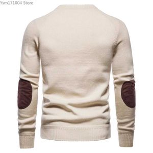 Men's Sweaters Mens Pullover Solid Color British Sweater Casual Vintage Sweater Mens Patch Original Design Mens Knitwear Sweater Men Q240603