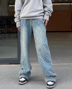Luxus Frauen Jeans Designer Klassische Denimhose Leichte Herren Lose Fit Spring gedruckt mit Buchstaben Pant American Retro Paar Street Modehosen