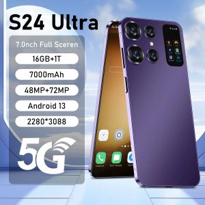 Новый S23 Ultra Mobile Thone 7.0 HD Экран Смартфон Оригинал 5G 16+1 ТБ Двойной мобильный телефоны с двойным SIM -симе.