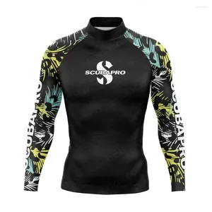 Kvinnors badkläder Summer Men's Long Sleeve Rashguard Surf Shirt 2024 Rash Guard Upf 50 Diving Surfing Skinsuit Swimming Tight Gym Clothes