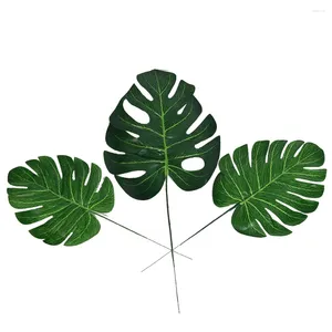 装飾的な花が熱帯の葉の人工植物の手のひら装飾の木の偽の大きな植物模倣ジャングルフェイク