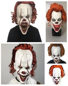 Halloweenowa maska ​​silikonowa Stephen King039s Maska Pennywise Full Face Maski Horror Mask Cosplay Party Maskst2i5155217983