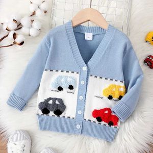 가디건 웨이스트 코트 Patpatpat 유치원 소녀/소년 차량 패턴 버튼 업 스웨트 셔츠 WX5.31