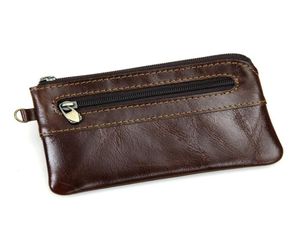 Äkta läder nyckel plånböcker man kvinnor handväska plånböcker riktiga läder mynt handväska för män blixtlås vintage nyckelhållare påse fall väska chang4582498