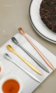 Spoons Stainless Steel Two In One Teaspoon Home Coffee Tea Stirring Spoon Long Handle Cutlery Mini Scoop Kitchen Set Accessories