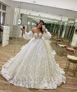 2024High Split Sexy Boho Dresses Sheer Neckline Short Sleeve Lace Appliqued Bridal Gowns Elegant Chiffon Beach Wedding Dress Plus Size