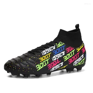 American Football Shoes High Top Ankle Wrap Men Women Kids Outdoor Lawn Soccer Training Sneakers Turf Spike Futsal Boots Plus Size 47 48