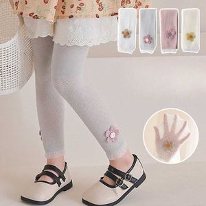 Leggings Tights Trousers Childrens fashion lace cute sunflower princess flower girl mesh breathable summer mosquito repellent WX5.31
