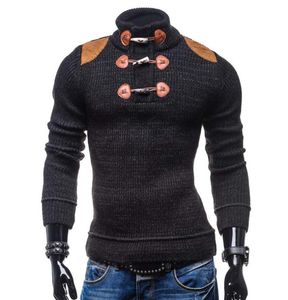 Whole Men Male Fashion New Slim Decorative Claw Buttons Stand Collar Long Sleeve Fashion Formal Pullovers Sweaters Jumpers XX3988247