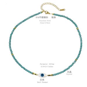 Frühling Sommer y k Frehwter Perl Halskette mit bunten krytlbezäunten vertilen ND High -End -Schmuck für Frauen