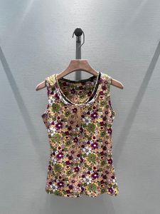2024 Ny vårdesigner Blus ärmlös stor tröja Crew Neck Sleeveless Senior Slow Flower Pullover Women's Wear