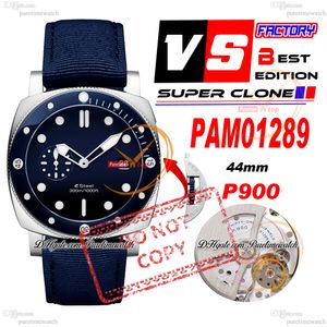 VS1289 01289 P900 Automatic Mens Watch VSF QuarantaQuattro ESteel Blue Profondo 44 Ceramic Bezel Steel Blue Dial Nylon Super Edition Italy Reloj Hombre Puretime