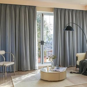 Curtain Solid Double-layer Curtains For Bedroom Living Room French Windows Opaque Drape Rideaux Occultant Original Shade 90%