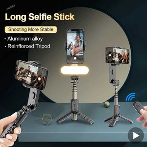 Selfie monopods Universal Joint Stabilizer Tripod Selfie Bar com luz LED usada para móveis Stand Stand Stand Action Camera Smartphone G240529