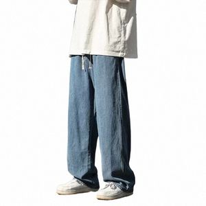 oversized 5XL Men's Wide-leg Jeans Spring New Black Gray Fi Baggy Streetwear Pants Casual Simple Straight Denim Trousers J2ry#