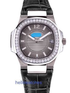 Potiky Phelipel Watch Luxury Designer New Sports Elegance 18K Platinum Set English Watch Womens Yi Grey Plate