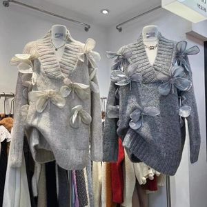 Manual de moda de suéteres femininos Diamantes de miçangas de malhas de malha