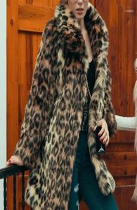 Women039S Fur Faux Leopard Coat Scay Autumn Winter Fluffy Stack