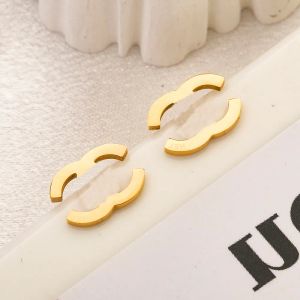 Fashion Simple Designer Brand Letter Stud Earrings Luxury Women Gold Plated Silver Stainless Steel Earring Never Fade Girls Wedding Party Jewelry Accessories