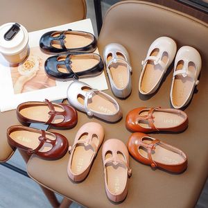 Criança garotas Mary Janes Vintage Seis cores Sapatos de outono raso etono
