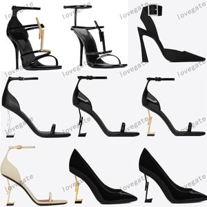 2024デザイナーサンダルハイヒールLuxurvs Designer Heels Shoes Paris Dress Classics Women 10cm8cm Heels Black Goldined Wedding Bottoms 35-41