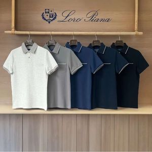 Lp Loro Pian Men's Pure Cotton Polo Collar Short Sleeved 350Bf9