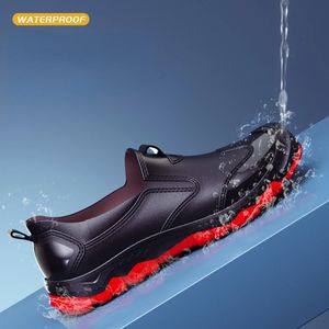 Mens Low Top Waterproof Rain Boot Men Outdoor Slipon Fishing Shoes Chef Work Ankle Boots Casual Antislip Water 240605