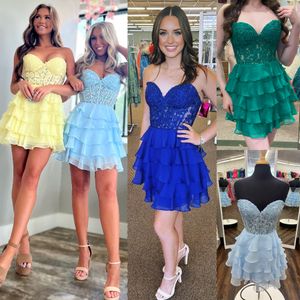 Stropplös Homecoming Dress Ruffle Chiffon Lace Pageant Interview Semi Formell Evening Cocktail Party Runway Gala Black-Tie Gown 8th Class Dance Bat Mitzvah Sweet 16
