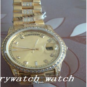 Lyxklockor bästa kvalitet män 18k guld dsteel diamant armband 36m automatisk mekanisk klockkvinna diamant ratten armbandsur mode u 285d