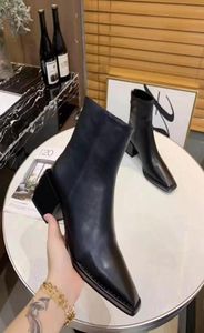 designerskie kobiety czarne kowbojki moda Martin kostka czarne buty Talon damskie buty sceniczne buty płaskie buty na pięcie 4479136