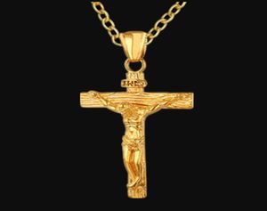 MENS Rostfritt stål halsband guld silver Jesus hänge halsband Ny mode hion hip hop halsband smycken modedesign8965280