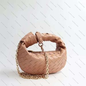 Designer 2024 Cowhide Leather Bag Chain Weave Knot Shoulder Bag Real Skin Handmade Luxury Small Totes Woman Knit Purses And Handbags Fce