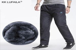 Men039s zima super ciepłe spodnie gęste spodnie na zewnątrz termiczne wodoodporne spodnie zamki zamykacze dresowe joggery 38993649