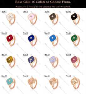 Designer Ring for Women 14K Rose Gold Diamond Rings Inlay Mother-of-Pearl / Agate / Chalcedony Gold-Plated Never Fading Non-Allergic, 48 Colors, Store/21621802