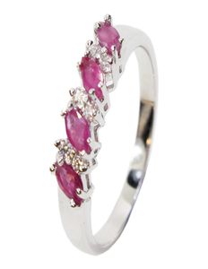 Srebrny rubinowy pierścionek zaręczynowy dla kobiety 100 2 mm 4 mm Naturalny rubinowy pierścień 925 srebrny rubinowy pierścień ślubny1067682