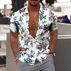Herren Polos Herren Hawaiian Hemd Kokosnussbaumhemden für Männer 3D -bedruckte Kurzarm -Mode Harajuku glatte formelle Bluse Vintage Camisa Q240605